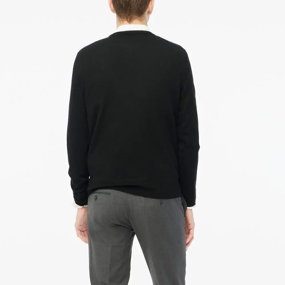 J. Crew Factory Sweater Merino Wool Blend Crewneck Long Sleeve Black NWT Small